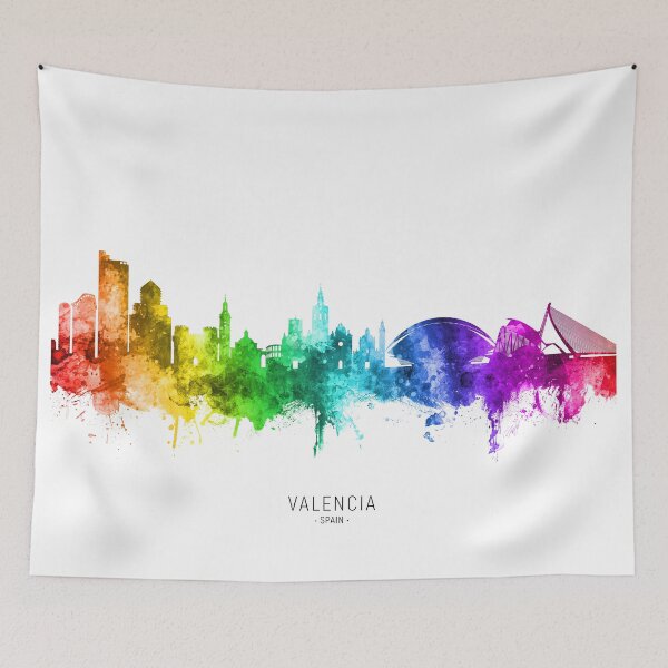 Item preview, Valencia Spain Skyline designed and sold by ArtPrints.