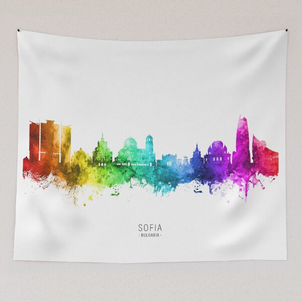 Item preview, Sofia Bulgaria Skyline designed and sold by ArtPrints.