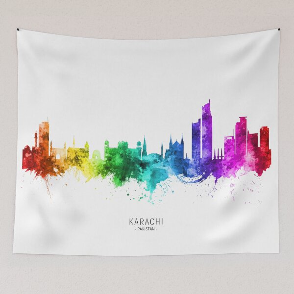 Artikelvorschau, Karachi Pakistan Skyline entworfen und verkauft von ArtPrints.