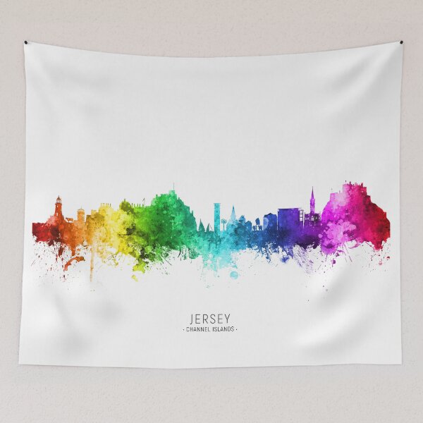 Item preview, Jersey Channel Islands Skyline designed and sold by ArtPrints.