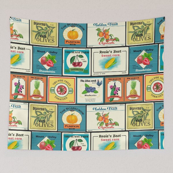 Item preview, Vintage canned goods-Fruit labels designed and sold by Katerina Mitkova Kirilova.