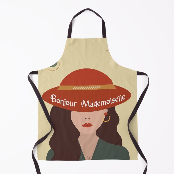 Item preview, Bonjour Mademoiselle - Mujer francesa en lápiz labial rojo Lámina artística designed and sold by FoxyCreativeLtd.