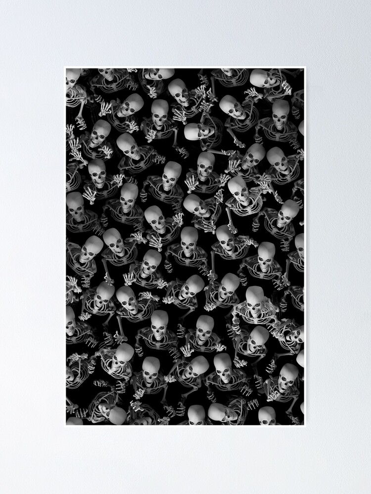 Horror Fan Undead Zombie Skeleton Gothic Halloween Pattern