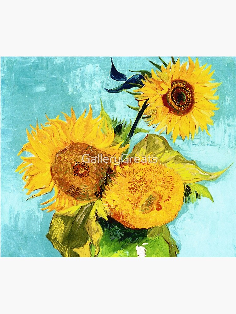 "Drei Sonnenblumen in einer Vase von Van Gogh" Thermobecher von