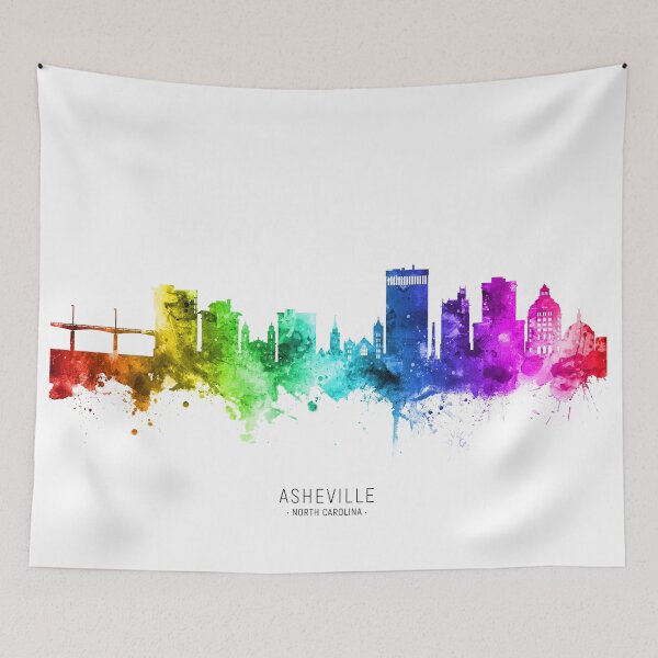 Item preview, Asheville North Carolina Skyline designed and sold by ArtPrints.