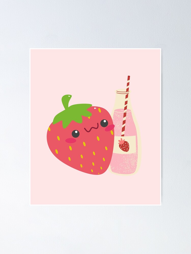 Kawaii Strawberry Glass Cup  Kawaii cups, Cute strawberry, Aesthetic food