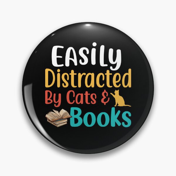 Item preview, Easily Distracted by Cats and Books designed and sold by murkyswamp.