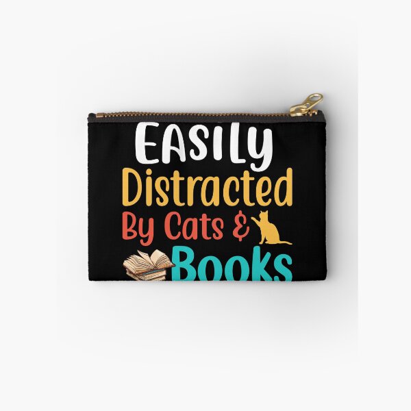 Item preview, Easily Distracted by Cats and Books designed and sold by murkyswamp.
