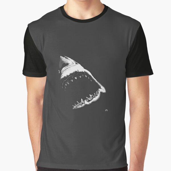 XL Shark 3D Great White Lightly Cracked T Shirt 
