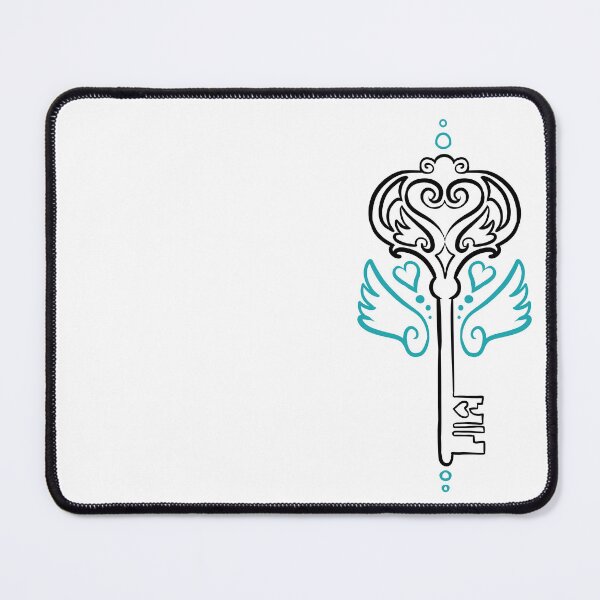 Item preview, Key to your Heart art noveau skeleton key tattoo design colour decorations designed and sold by cu-b3.