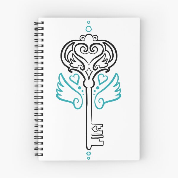 Item preview, Badge Design Key to your Heart art noveau skeleton key tattoo design colour decorations designed and sold by cu-b3.