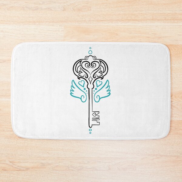 Item preview, Badge Design Key to your Heart art noveau skeleton key tattoo design colour decorations designed and sold by cu-b3.