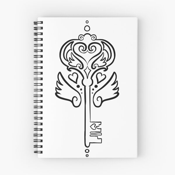 Item preview, Badge Design Key to your Heart art noveau skeleton key tattoo design decorations designed and sold by cu-b3.