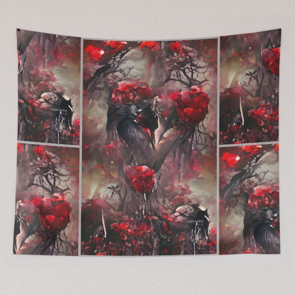 Item preview, Black Birds with Red Roses by VALPYRA SKULLSTYR Valentines designed and sold by  VALPYRA Mistress of SKULLSTYR.