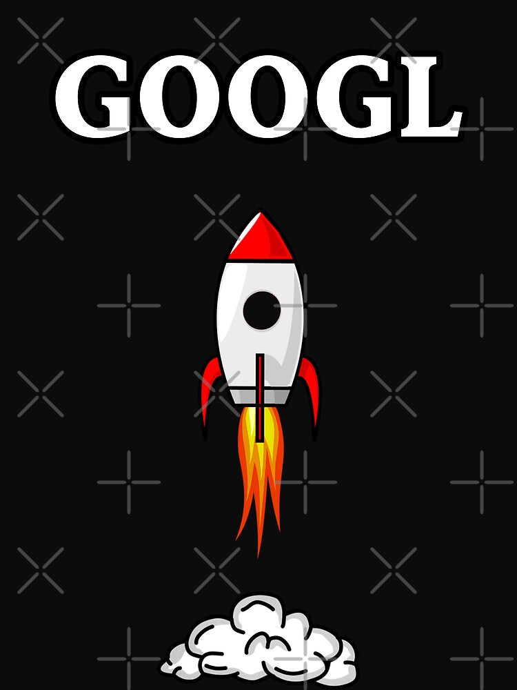 "Google Stock Ticker with rocket with exhaust Stock