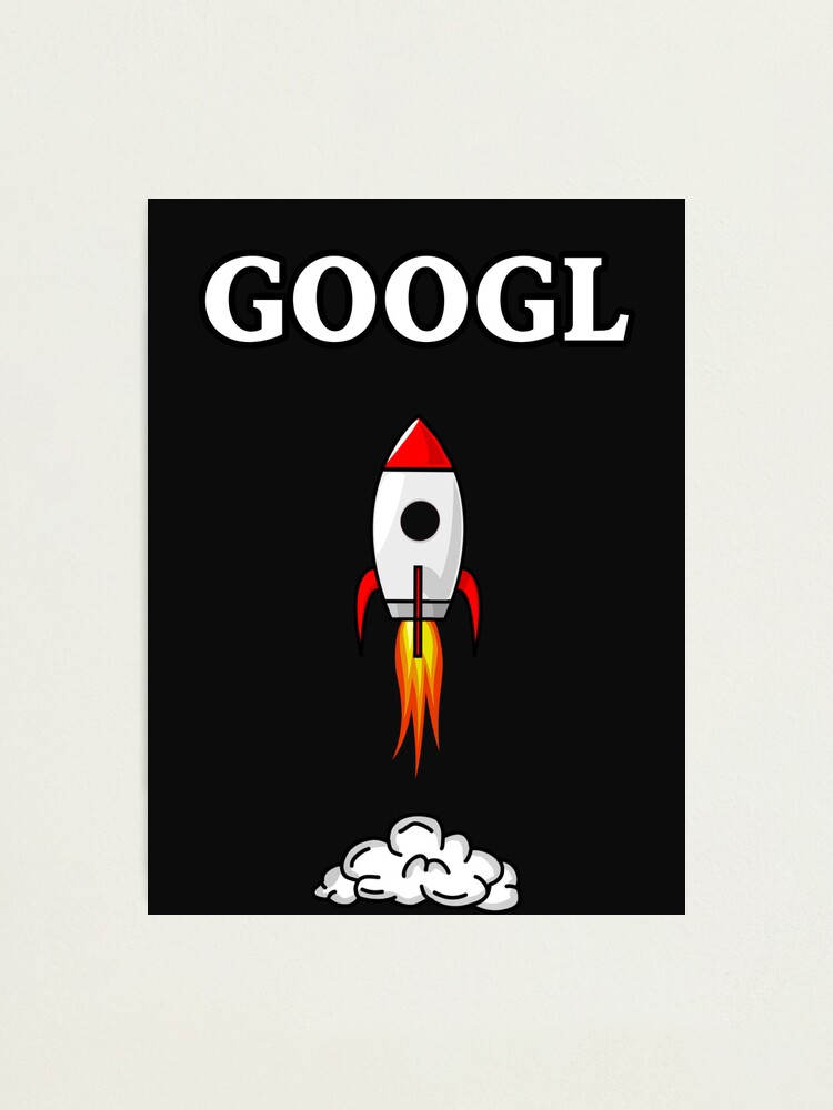 "Google Stock Ticker with rocket with exhaust Stock