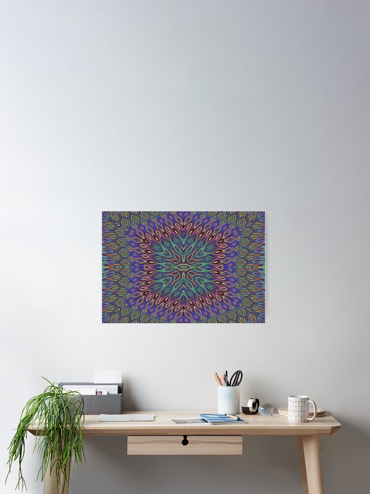 Thumbnail 2 of 3, Poster, psychedelic flower designed and sold by chambergambit.