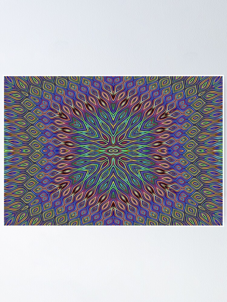 Thumbnail 1 of 3, Poster, psychedelic flower designed and sold by chambergambit.