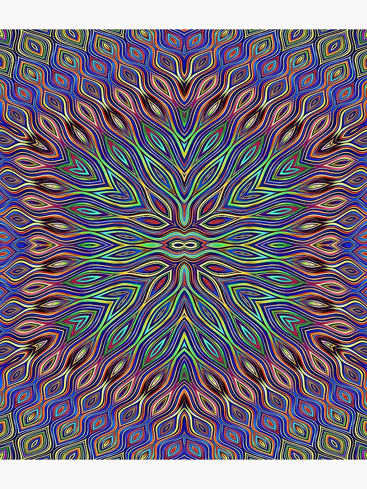 Thumbnail 3 of 3, Backpack, psychedelic flower designed and sold by chambergambit.