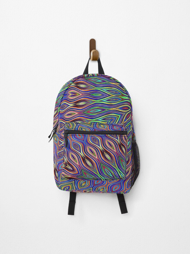 Thumbnail 1 of 3, Backpack, psychedelic flower designed and sold by chambergambit.