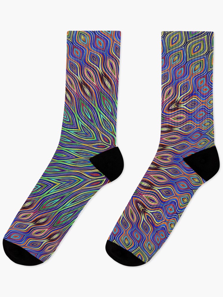 Thumbnail 1 of 5, Socks, psychedelic flower designed and sold by chambergambit.