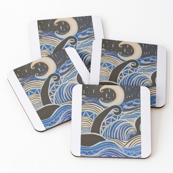 Item preview, Waxing Crescent Moon over the waves  designed and sold by tattooclumsey.