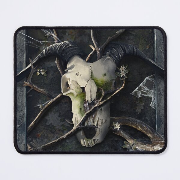 Item preview, Gothic Goat Skull Dark Digital Painting designed and sold by dazeddesigns19.