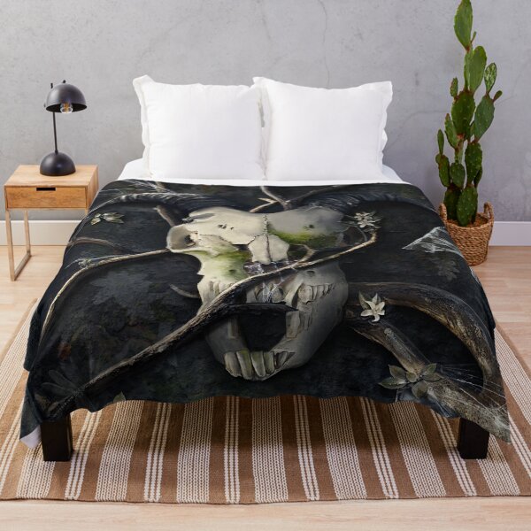 Item preview, Gothic Goat Skull Dark Digital Painting designed and sold by dazeddesigns19.