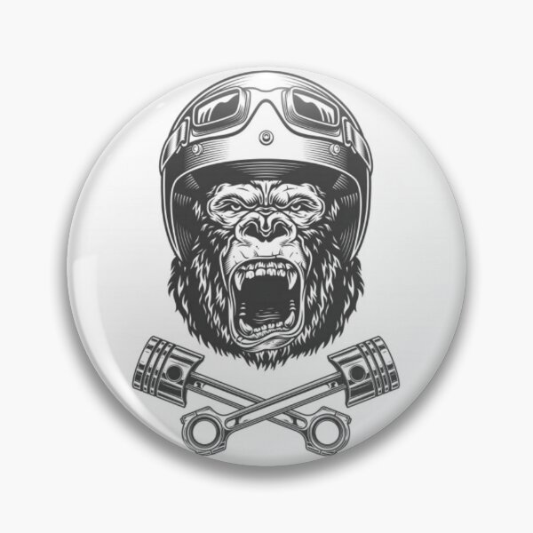 Item preview, ferocious gorilla head in motorcycle designed and sold by Douaa_Print.