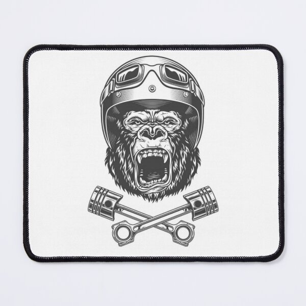 Item preview, ferocious gorilla head in motorcycle designed and sold by Douaa_Print.
