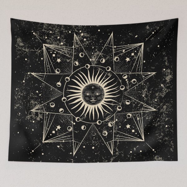 Item preview, Celestial Boho Mystical Sun and Moon designed and sold by SpaceEnhance.