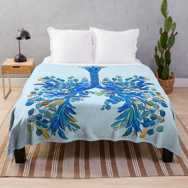 Item preview, Blue Lungs, floral leaves, lungs,healthy lung, lungs cancer, respiratory therapist, cystic fibrosis designed and sold by Collagedream.