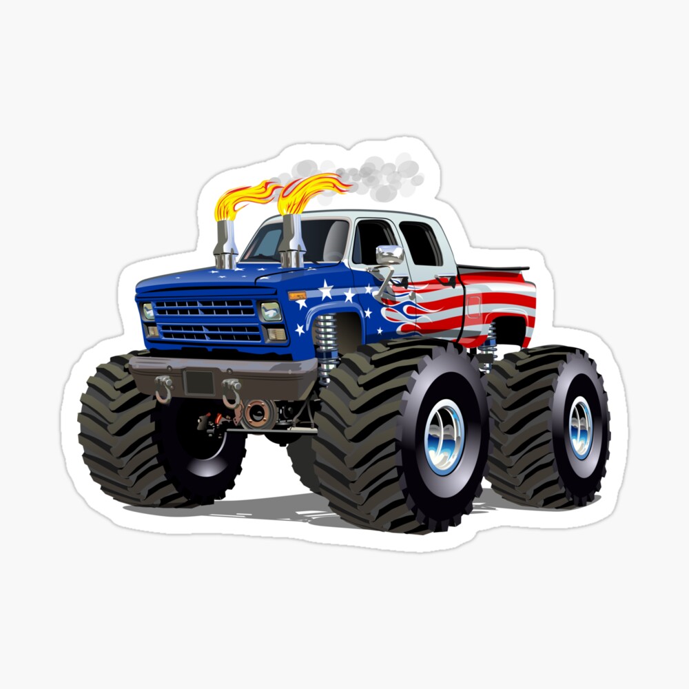 Monster Truck Cartoon Auto Car Bumper Sticker Decal