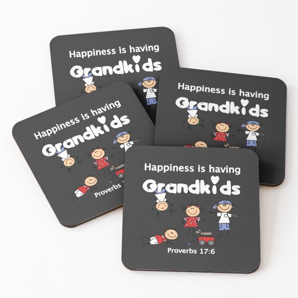 Item preview, Christian Design - Happiness is having Grandkids - Proverbs 17 verse 6 designed and sold by simplydesignart.