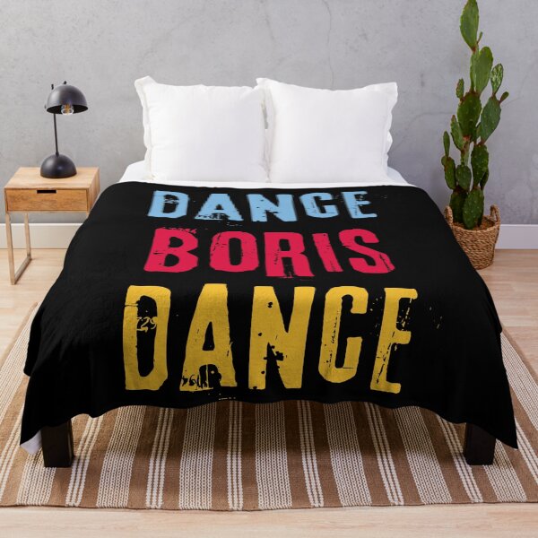 Item preview, Quote mocking Boris Johnson: «Dance, Boris, Dance». Colorful blue, red, yellow print. designed and sold by fowons.