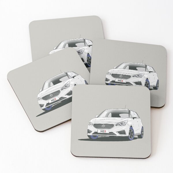 Aperçu de l'œuvre Voiture MG 3 en blanc arctique créée et vendue par Webazoot Industries - Car Art.