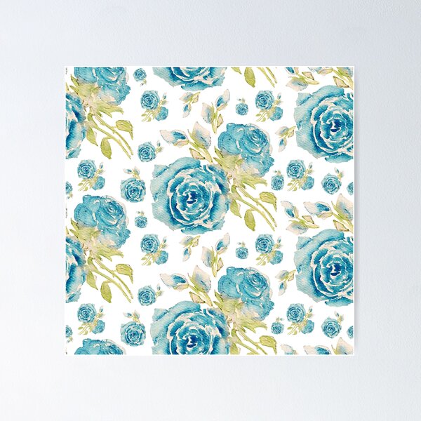Item preview, Watercolor roses in blue designed and sold by Vera Plietker.