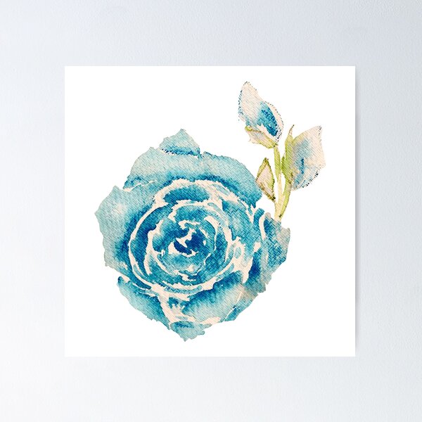 Item preview, Blue Watercolor Rose designed and sold by Vera Plietker.