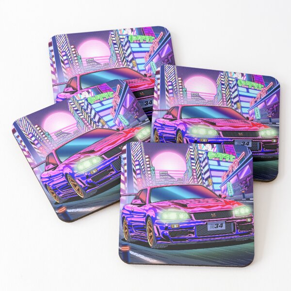 Item preview, Nissan Skyline GT-R R34 Vaporwave designed and sold by JDM Guyvit.
