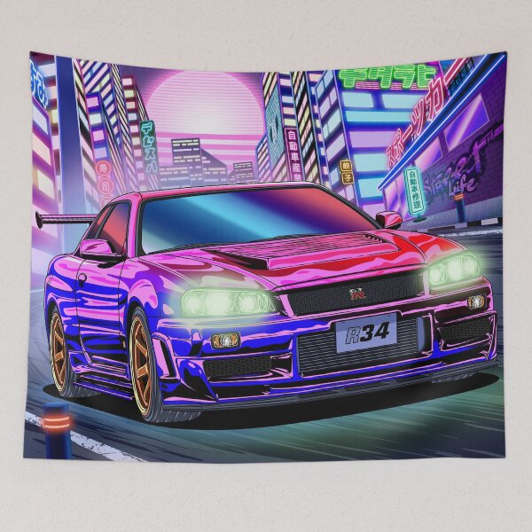 Item preview, Nissan Skyline GT-R R34 Vaporwave designed and sold by JDM Guyvit.