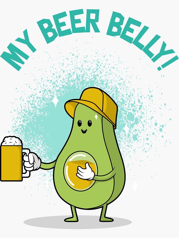 "My Beer Belly funny food illustration streetwear" Sticker by deluxis