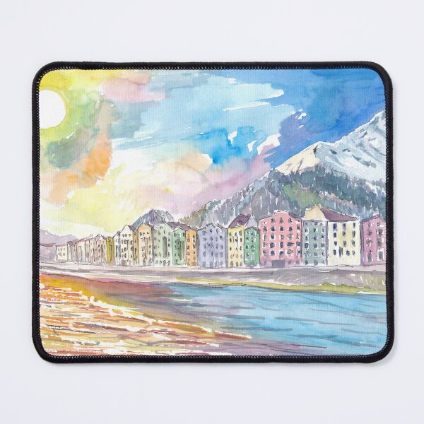 Item preview, Innsbruck Tyrol Austria Houses with River Inn and Nordkette designed and sold by artshop77.