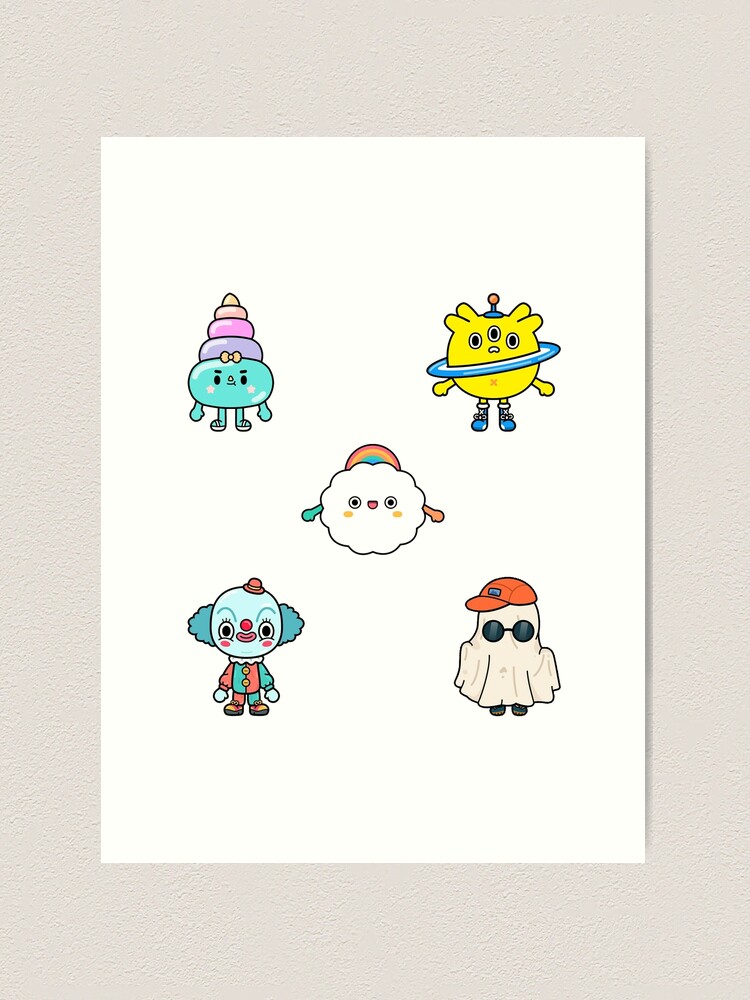 toca boca character pack Art Board Print for Sale by Pocapoㅤ