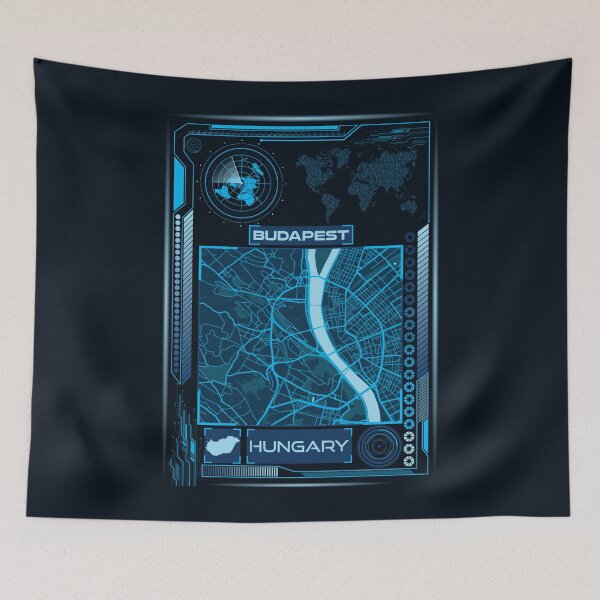 Item preview, Budapest Map Hungary designed and sold by hatimelhag.