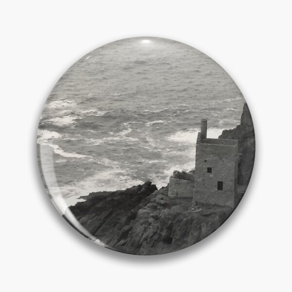 Item preview, Old Tin Mine And Crashing Waves Vintage Style Photograph designed and sold by TrulyEpoque.