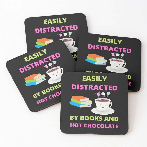 Item preview, Easily Distracted By Books And Hot Chocolate, Books lovers Gift, Chocolate lover Gift designed and sold by BhavyaBathla.