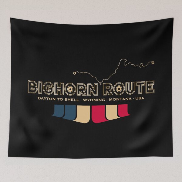 Item preview, USA Bighorn Route - Wyoming Tee Design designed and sold by ROADTROOPER.