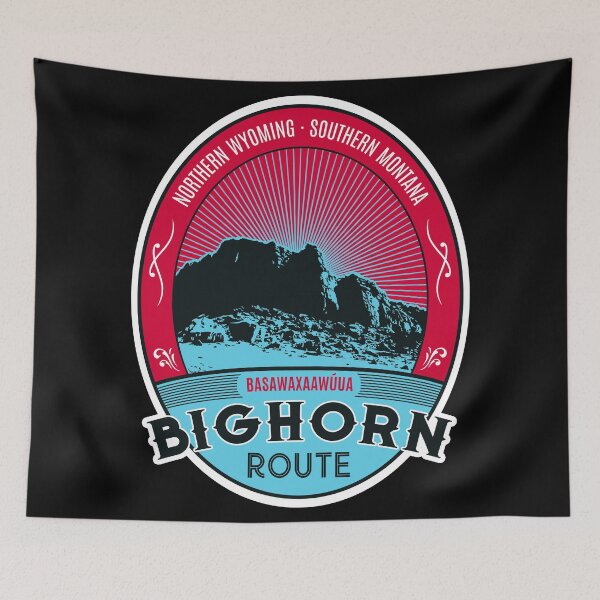 Item preview, USA Bighorn Route - Wyoming Sticker Design designed and sold by ROADTROOPER.