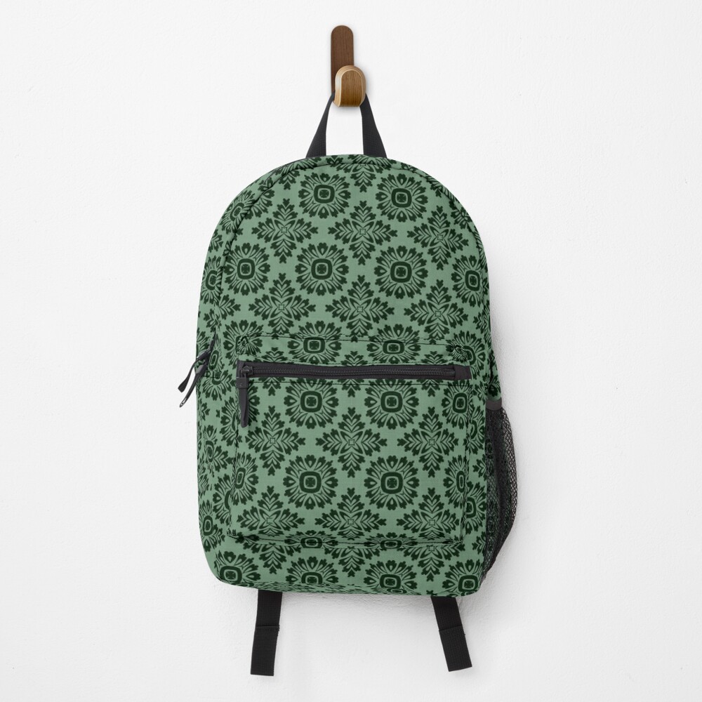 Blumenornament barock green 21102020 in Klein Rucksack