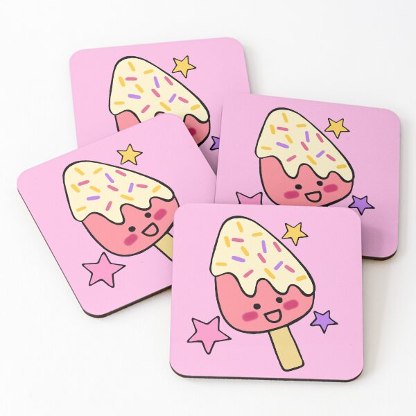 Item preview, Cute Kawaii Anime Food Pink Ice Cream designed and sold by LiquidNeko.